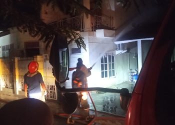 Rumah Dua Lantai di Darul Imarah Terbakar Subuh Tadi